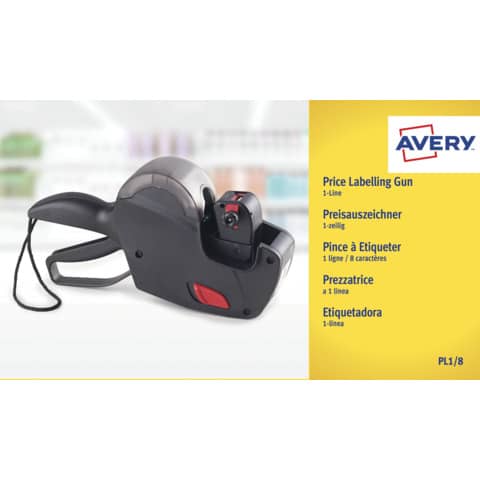 Prezzatrice Avery 1 linea - 8 caratteri nero PL1/8